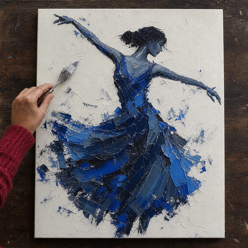 Palette knife painting example