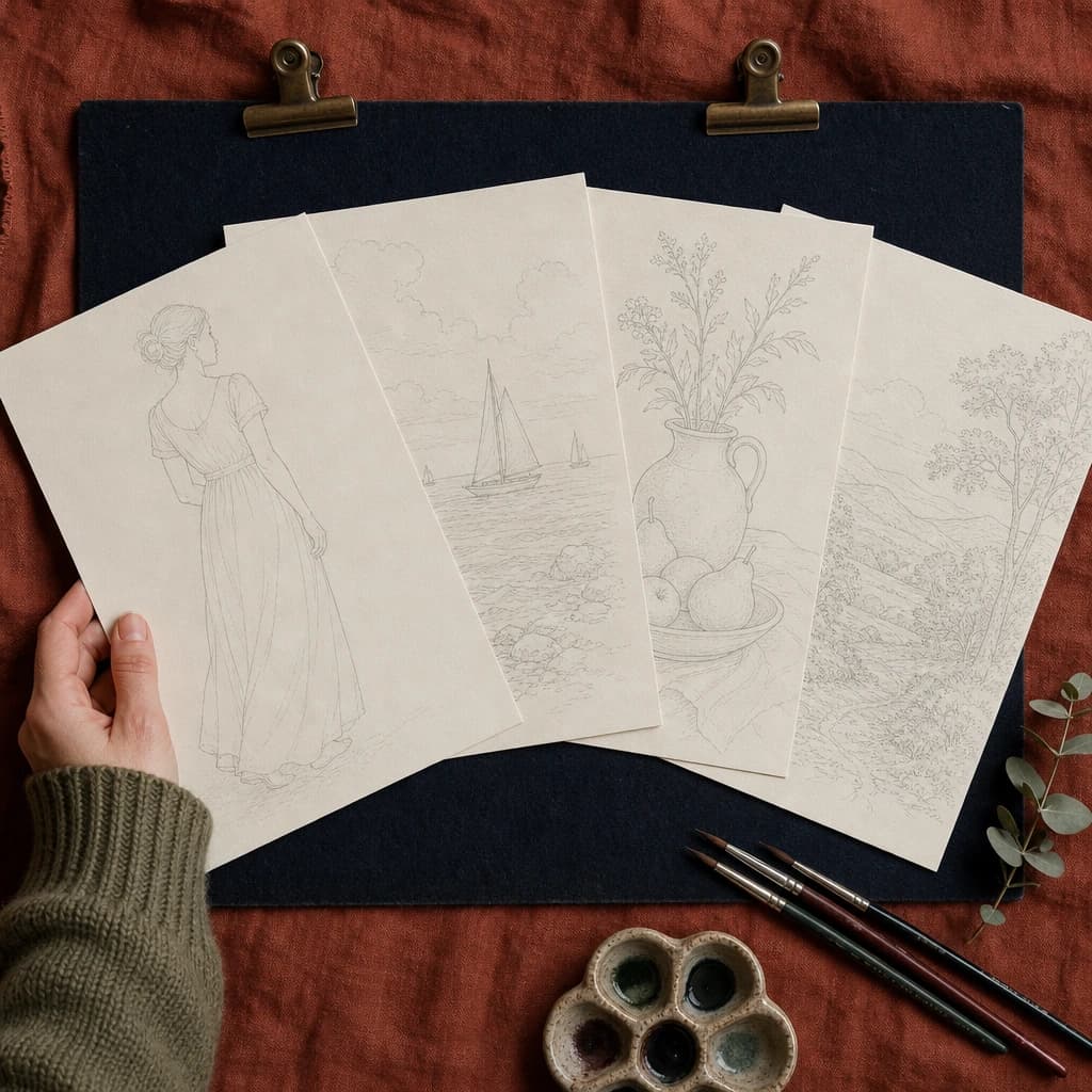 Bonus 1 - 10 Printable Paint-Along Templates