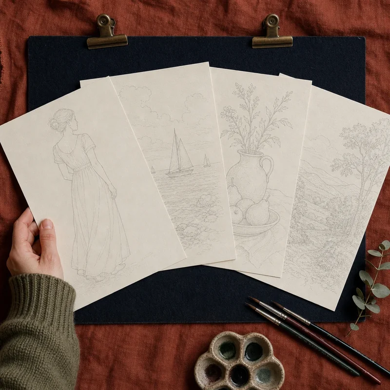 Bonus 1 - 10 Printable Paint-Along Templates
